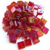 Glass tile, 10mm Shimmers: Mini Carnalite