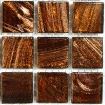 Glass tile, 20mm: Deep Topaz Gold