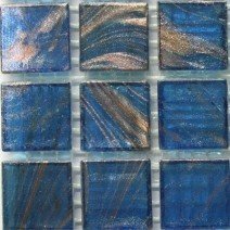 Glass tile, 20mm: Deep Sea Gold