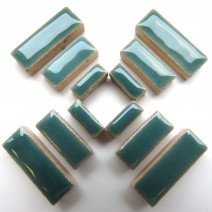 Ceramic Rectangles: Phthalo Green