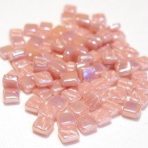 Glass tile, 8mm: Pearlised Rose Petal, 50g