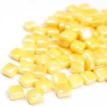 Glass tile, 8mm: Pearlised Warm Yellow, 50g