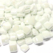 Glass tile, 8mm: Pearlised White Opal, 50g