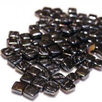 Glass tile, 8mm: Pearlised Black Opal, 50g