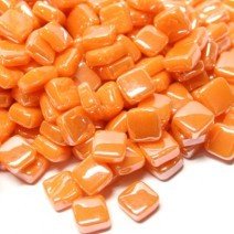 Glass tile, 8mm: Pearlised Orange Opal