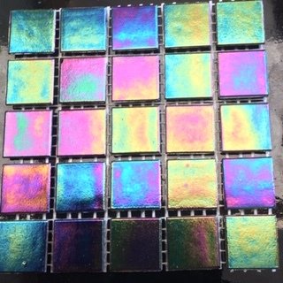 Glass tile: 20mm Nebula: Jet Black