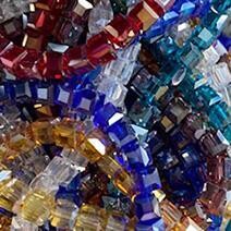 Faceted cube beads