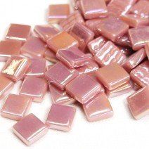 Glass tile, 12mm: Deep Rose Iridised Glass tile, 12mm: Deep Rose Iridised
