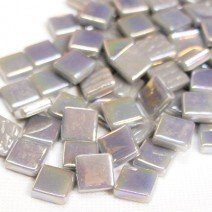 Glass tile, 12mm: Mid Grey Iridised Glass tile, 12mm: Mid Grey Iridised