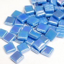 Glass tile, 12mm: Lake Blue Iridised Glass tile, 12mm: Lake Blue Iridised