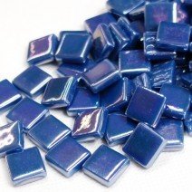 Glass tile, 12mm: Deep Lake Blue Iridised