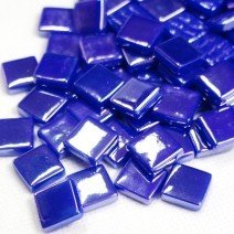 Glass tile, 12mm: Brilliant Blue Iridised Glass tile, 12mm: Brilliant Blue Iridised