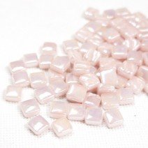 Glass tile, 8mm: Pearlised Pale Pink Glass tile, 8mm: Pearlised Pale Pink