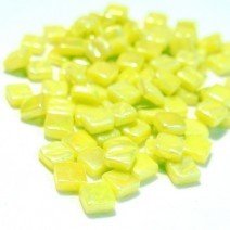 Glass tile, 8mm: Pearlised Yellow Opal, 50g Glass tile, 8mm: Pearlised Yellow Opal, 50g