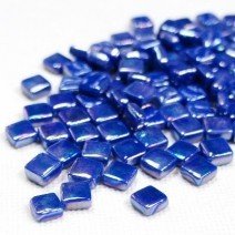Glass tile, 8mm: Pearlised Dark Turquoise Glass tile, 8mm: Pearlised Dark Turquoise