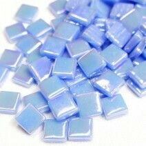 Glass tile, 12mm: Pale Blue Iridised Glass tile, 12mm: Pale Blue Iridised