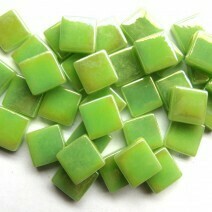 Glass tile, 12mm: Mint Green Iridised Glass tile, 12mm: Mint Green Iridised