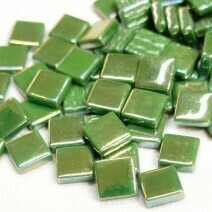 Glass tile, 12mm: Pine Green Iridized Glass tile, 12mm: Pine Green Iridized