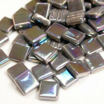 Glass tile, 12mm: Charcoal Iridised Glass tile, 12mm: Charcoal Iridised
