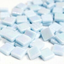 Glass tile, 12mm: Baby Aqua Iridised Glass tile, 12mm: Baby Aqua Iridised