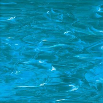 Glass: Spectrum 96 Deep aqua white wispy trans Glass: Spectrum 96 Deep aqua white wispy trans