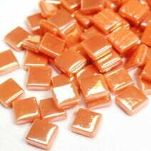 Glass tile, 12mm: Mandarin Iridised Glass tile, 12mm: Mandarin Iridised