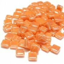 Glass tile, 8mm: Pearlised Apricot Glass tile, 8mm: Pearlised Apricot