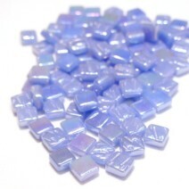 Glass tile, 8mm: Pearlised Pale Blue, 50g Glass tile, 8mm: Pearlised Pale Blue, 50g