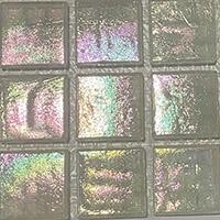 Glass tile, 20mm Nebula: Silver Shimmer