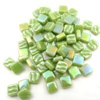 Glass tile, 8mm: Pearlised acid Green Glass tile, 8mm: Pearlised acid Green