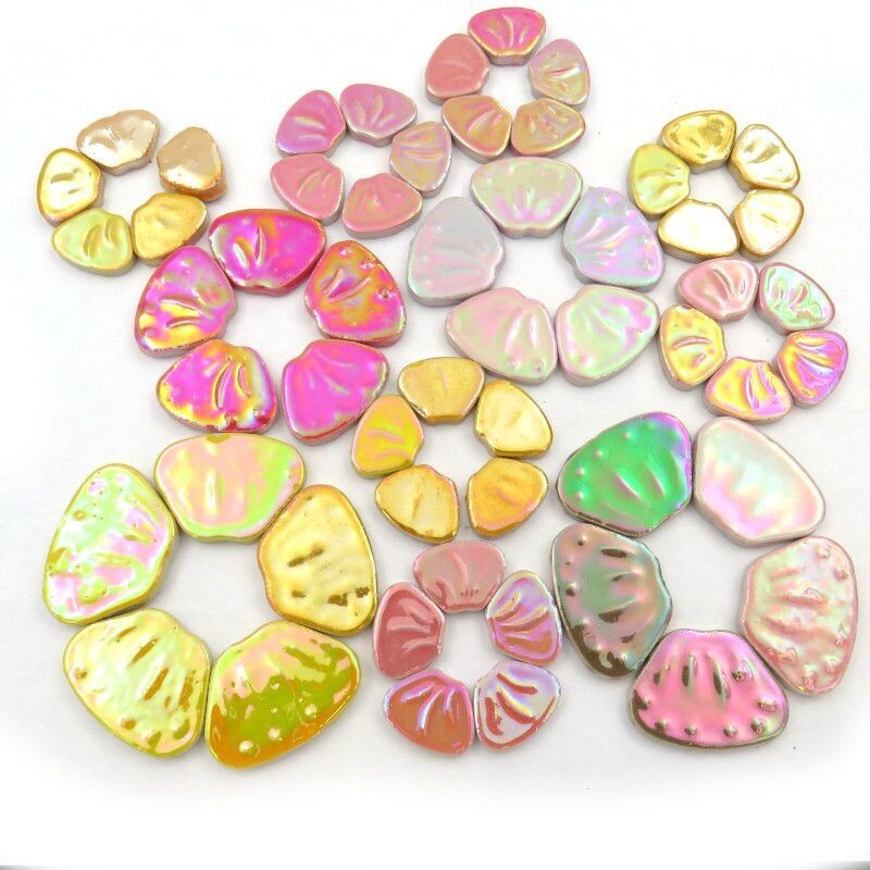 Iridised ceramic petals