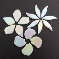 Glass shapes, Fallen Petals: Broken White Pearl Glass shapes, Fallen Petals: Broken White Pearl
