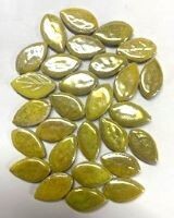 Iridised ceramic leaves, lemon small