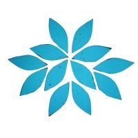Stained Glass Petals: Turquoise transparent, small