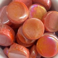 XL Penny Rounds, Iridescent Dark Orange XL Penny Rounds, Iridescent Dark Orange