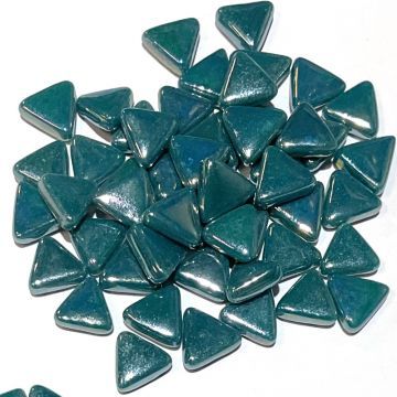 Glass Triangles 10mm: Iridised Deep Teal