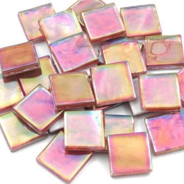 20mm Glass tile: Iridised Crimson Gold 20mm Glass tile: Iridised Crimson Gold
