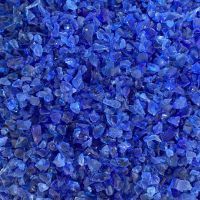 Frit (crushed glass), Blue, coarse