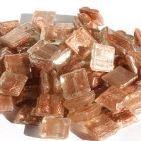 Glass tile, 10mm: Mini Aventurine Bright Copper Glass tile, 10mm: Mini Aventurine Bright Copper
