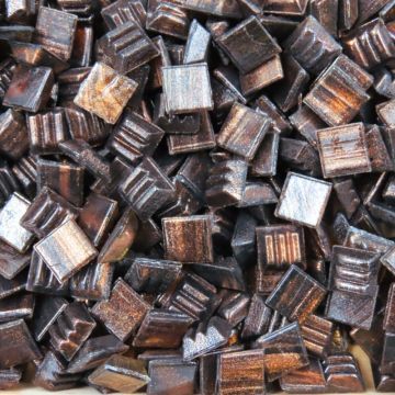 Glass tile, 10mm: Mini Aventurine: Chocolate bronze Glass tile, 10mm: Mini Aventurine: Chocolate bronze
