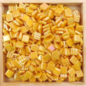 Glass tile, 12mm: Golden Iridised Glass tile, 12mm: Golden Iridised