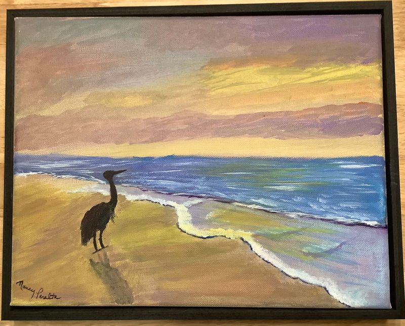 Blue Heron in the Sunset