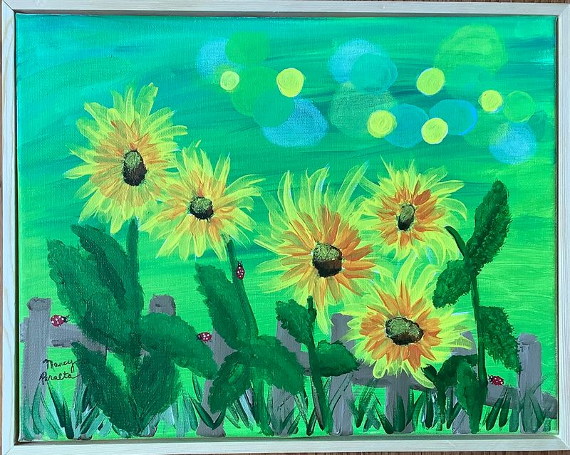 Sunflowers on the Fence