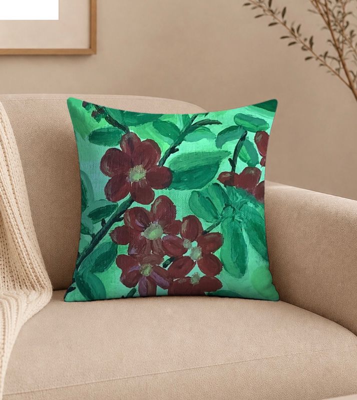 Pillow- Japonica Flowers
