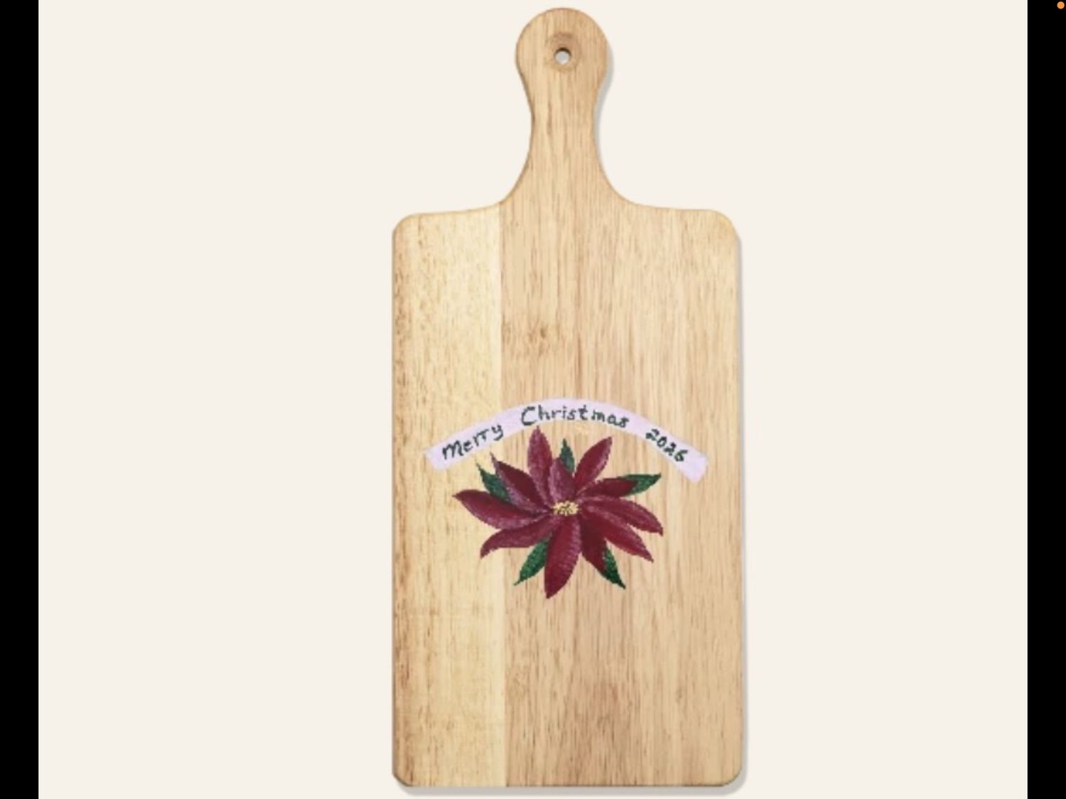 Cutting Board Poinsettia
