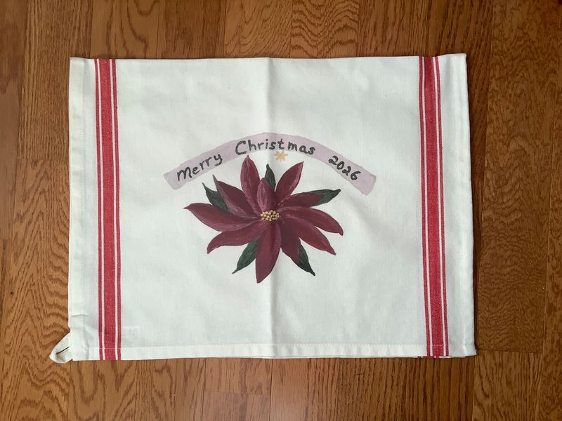 Poinsettia Tea Towel
