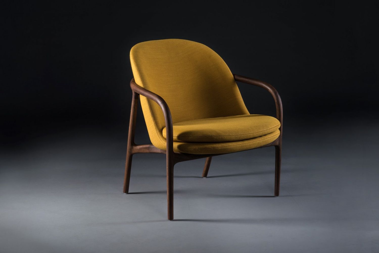 Neva Lounge Chair with Low Back and Leather Seat