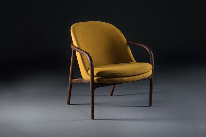 Neva Lounge Chair with Low Back and Leather Seat