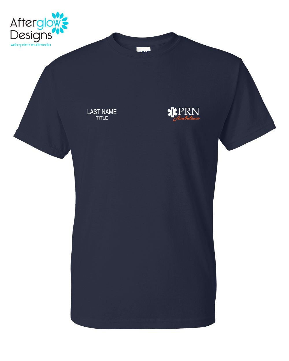 PRN 50/50 BLEND BASIC TEE UNIFORM SHIRT – PRN Uniform Apparel Orderform –  Afterglow Designs