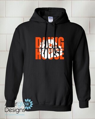 Bulldogs Dawg House Logo on Black Pullover Hoodie
